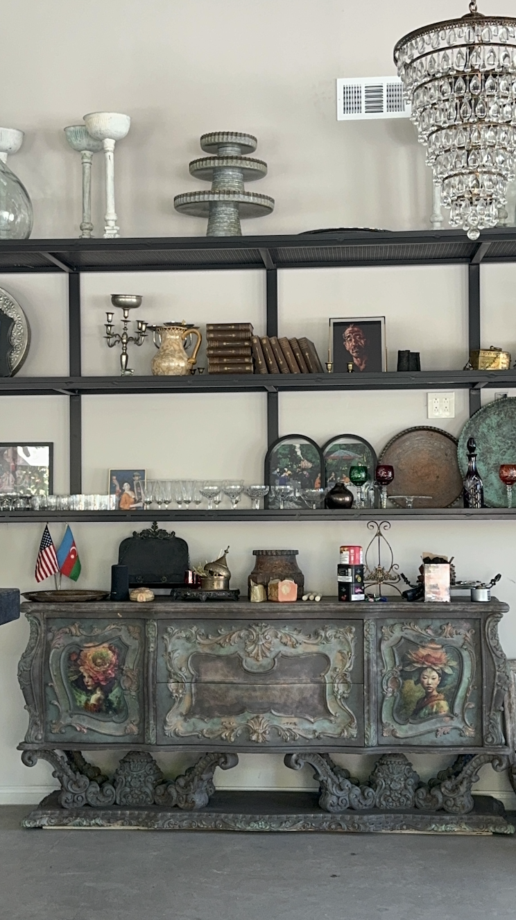 Romantic candlelit corner detail
