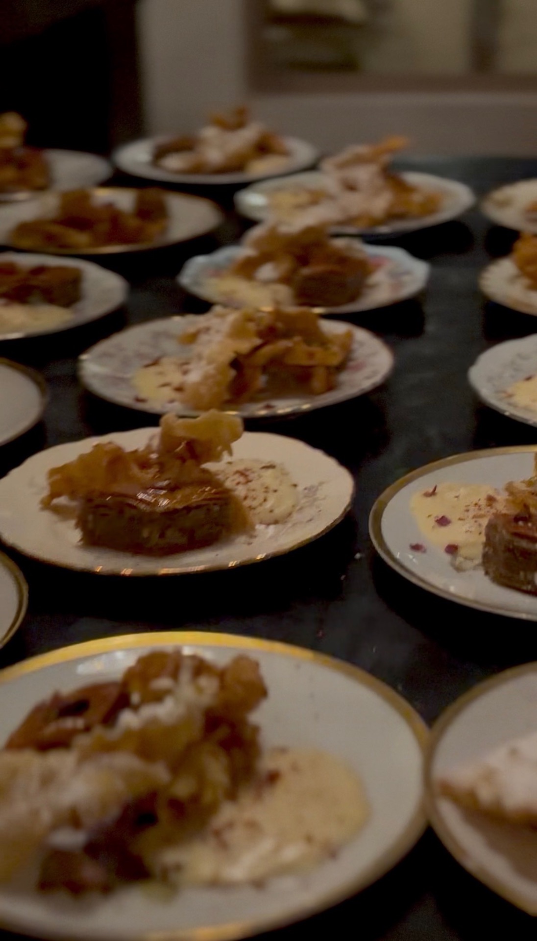 Plated dessert detail